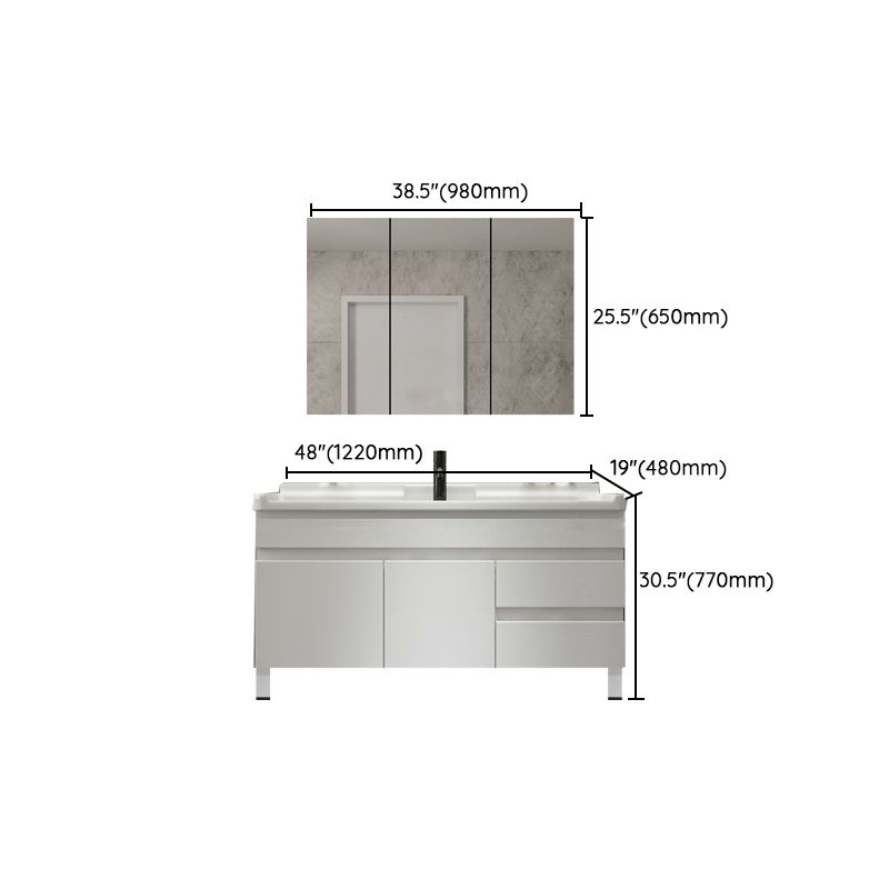 Modern Single-Sink White Wood Bathroom Vanity Cabinet with Soft Close Door Clearhalo 'Bathroom Remodel & Bathroom Fixtures' 'Bathroom Vanities' 'bathroom_vanities' 'Home Improvement' 'home_improvement' 'home_improvement_bathroom_vanities' 1200x1200_2956e1a0-3e8a-4ee2-b34b-b1036797d576