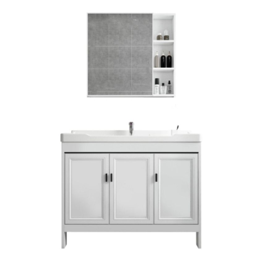 Freestanding Bathroom Vanity Modern White Ceramic Top Single Vanity Set Clearhalo 'Bathroom Remodel & Bathroom Fixtures' 'Bathroom Vanities' 'bathroom_vanities' 'Home Improvement' 'home_improvement' 'home_improvement_bathroom_vanities' 1200x1200_2958b2f8-1250-4bfb-b2c0-d012f7b8ecad