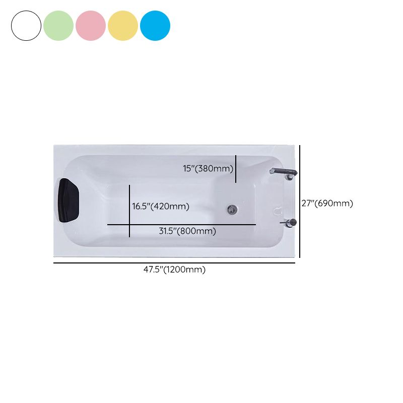 Matte Finish Acrylic Rectangular Bathtub Modern Soaking Freestanding Tub Clearhalo 'Bathroom Remodel & Bathroom Fixtures' 'Bathtubs' 'Home Improvement' 'home_improvement' 'home_improvement_bathtubs' 'Showers & Bathtubs' 1200x1200_297bf3ba-870c-4a4b-b894-1bc9f5cd996d