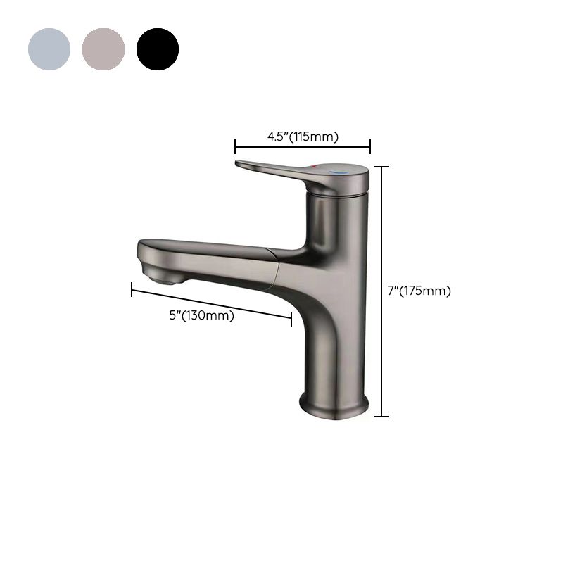 Modern Style Vessel Sink Faucet Single-handle Low Arc Retractable Copper Vessel Faucet Clearhalo 'Bathroom Remodel & Bathroom Fixtures' 'Bathroom Sink Faucets' 'Bathroom Sinks & Faucet Components' 'bathroom_sink_faucets' 'Home Improvement' 'home_improvement' 'home_improvement_bathroom_sink_faucets' 1200x1200_297c6a76-7733-455a-8416-45256d51a877