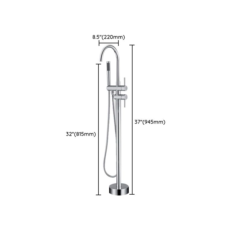 Floor Mounted Metal Freestanding Tub Filler One Handle Freestanding Faucet Clearhalo 'Bathroom Remodel & Bathroom Fixtures' 'Bathtub Faucets' 'bathtub_faucets' 'Home Improvement' 'home_improvement' 'home_improvement_bathtub_faucets' 1200x1200_2981f77c-c49a-4f2b-9c6a-3ced44fed962