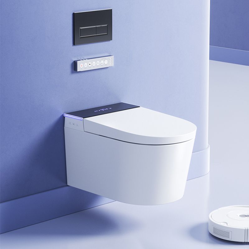 Contemporary Wall Mounted Bidet Elongated White Heated Seat Ceramic Dryer Clearhalo 'Bathroom Remodel & Bathroom Fixtures' 'Bidets' 'Home Improvement' 'home_improvement' 'home_improvement_bidets' 'Toilets & Bidets' 1200x1200_29897d5a-61e4-4fca-85af-65d97cae7efe