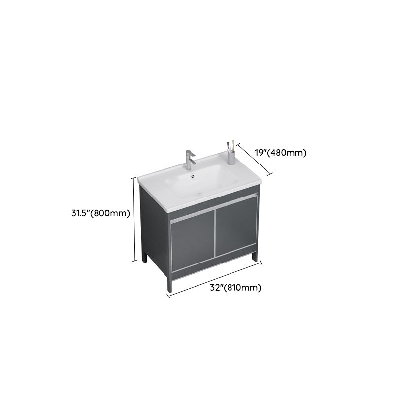 Freestanding Bathroom Vanity Space Aluminum Bathroom Vanity with Sink Clearhalo 'Bathroom Remodel & Bathroom Fixtures' 'Bathroom Vanities' 'bathroom_vanities' 'Home Improvement' 'home_improvement' 'home_improvement_bathroom_vanities' 1200x1200_2995c88b-4217-44e3-b276-0937417dd19e