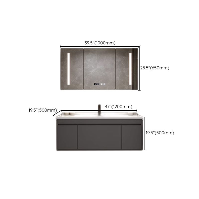 Wall Mount Modern Bathroom Vanity Set with Faucet Mirror Sink Clearhalo 'Bathroom Remodel & Bathroom Fixtures' 'Bathroom Vanities' 'bathroom_vanities' 'Home Improvement' 'home_improvement' 'home_improvement_bathroom_vanities' 1200x1200_29d47cca-aa99-4ca7-b324-9ea01e71c548