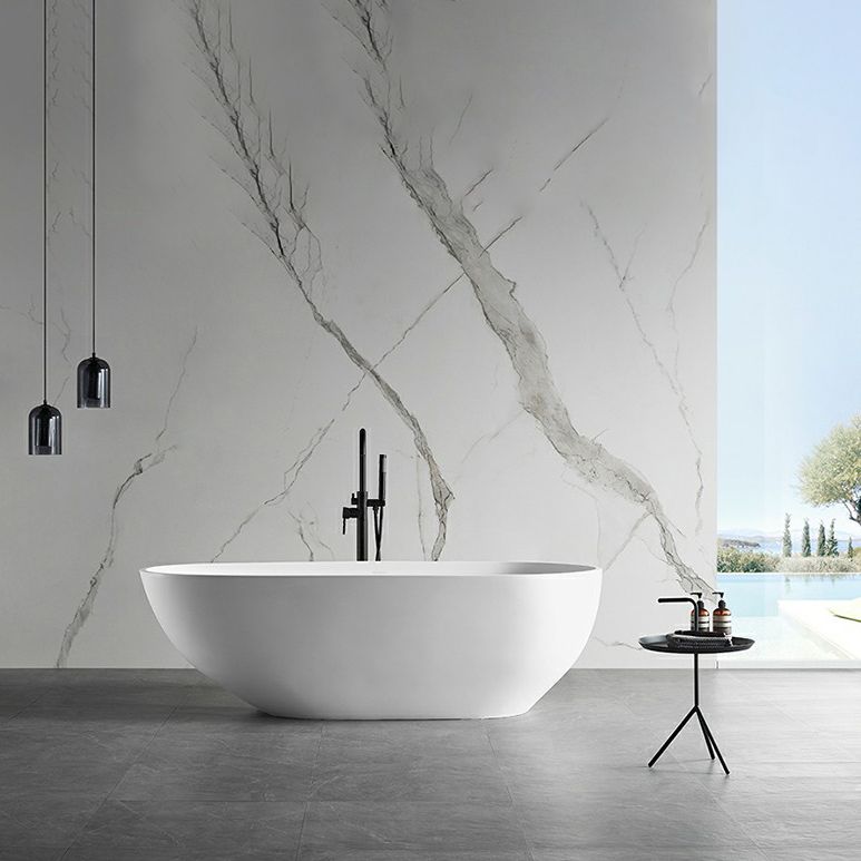 Modern Stone Soaking Bath White Freestanding Bathtub for Bathroom Clearhalo 'Bathroom Remodel & Bathroom Fixtures' 'Bathtubs' 'Home Improvement' 'home_improvement' 'home_improvement_bathtubs' 'Showers & Bathtubs' 1200x1200_29dabd15-e5ca-4cb3-9207-c3c2e9d7923c