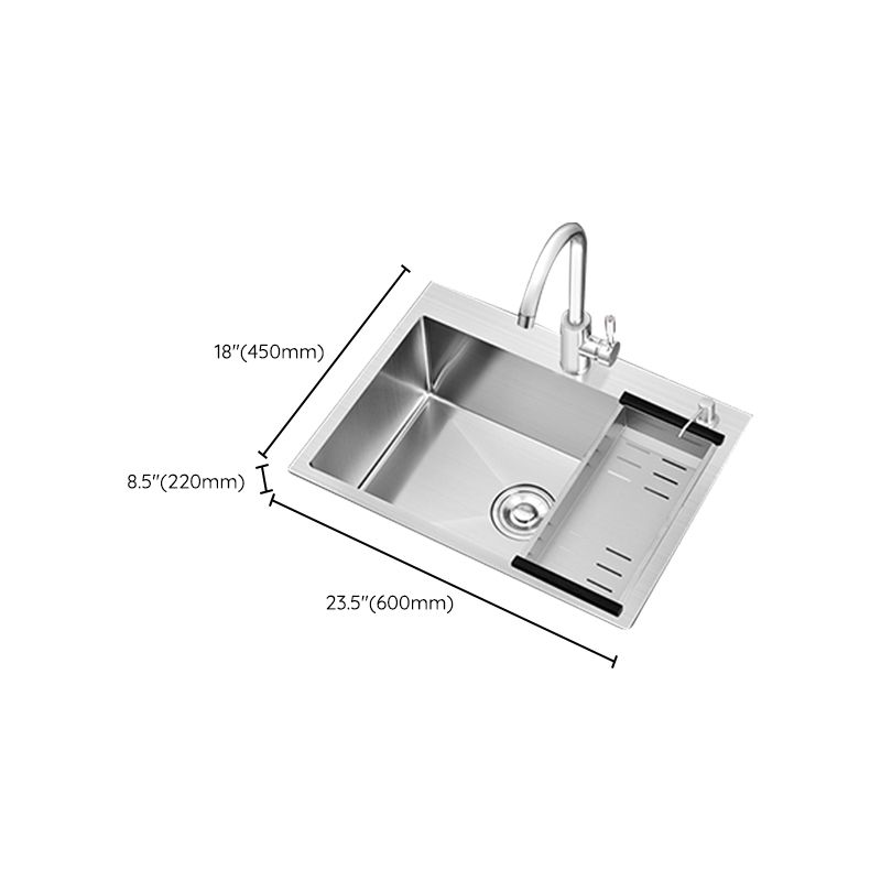 Modern Single Bowl Kitchen Sink Stainless Steel Kitchen Sink with Rectangle Shape Clearhalo 'Home Improvement' 'home_improvement' 'home_improvement_kitchen_sinks' 'Kitchen Remodel & Kitchen Fixtures' 'Kitchen Sinks & Faucet Components' 'Kitchen Sinks' 'kitchen_sinks' 1200x1200_29e34b87-cdaa-4027-8e25-3a224dfab682