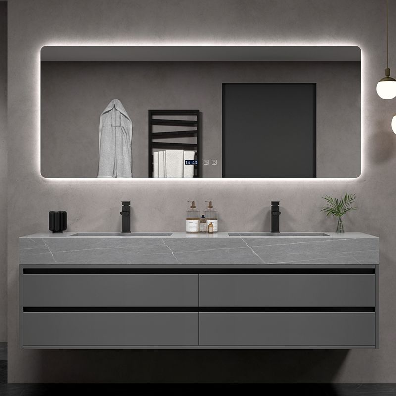 Wall Mount Mirror Included Sink Vanity for Bathroom with Faucet Drawers Clearhalo 'Bathroom Remodel & Bathroom Fixtures' 'Bathroom Vanities' 'bathroom_vanities' 'Home Improvement' 'home_improvement' 'home_improvement_bathroom_vanities' 1200x1200_2a09fdfc-1247-4d1e-adac-d9ff565dd8a9