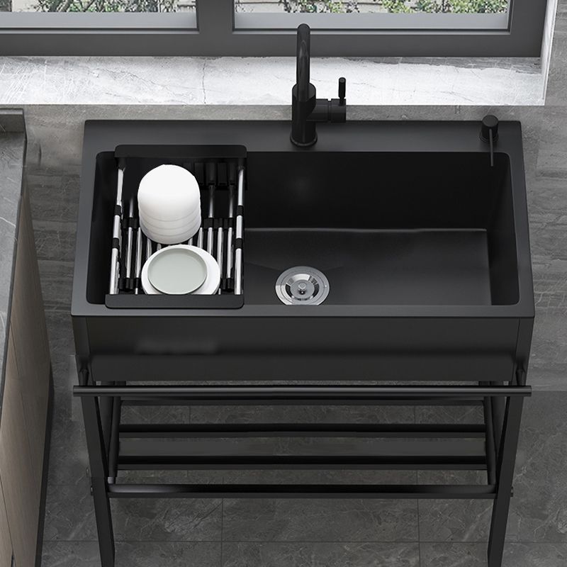 Contemporary Style Kitchen Sink Drop-In Noise-cancelling Design Kitchen Sink with Frame Clearhalo 'Home Improvement' 'home_improvement' 'home_improvement_kitchen_sinks' 'Kitchen Remodel & Kitchen Fixtures' 'Kitchen Sinks & Faucet Components' 'Kitchen Sinks' 'kitchen_sinks' 1200x1200_2a295133-813d-4f33-b7de-9af142719e78