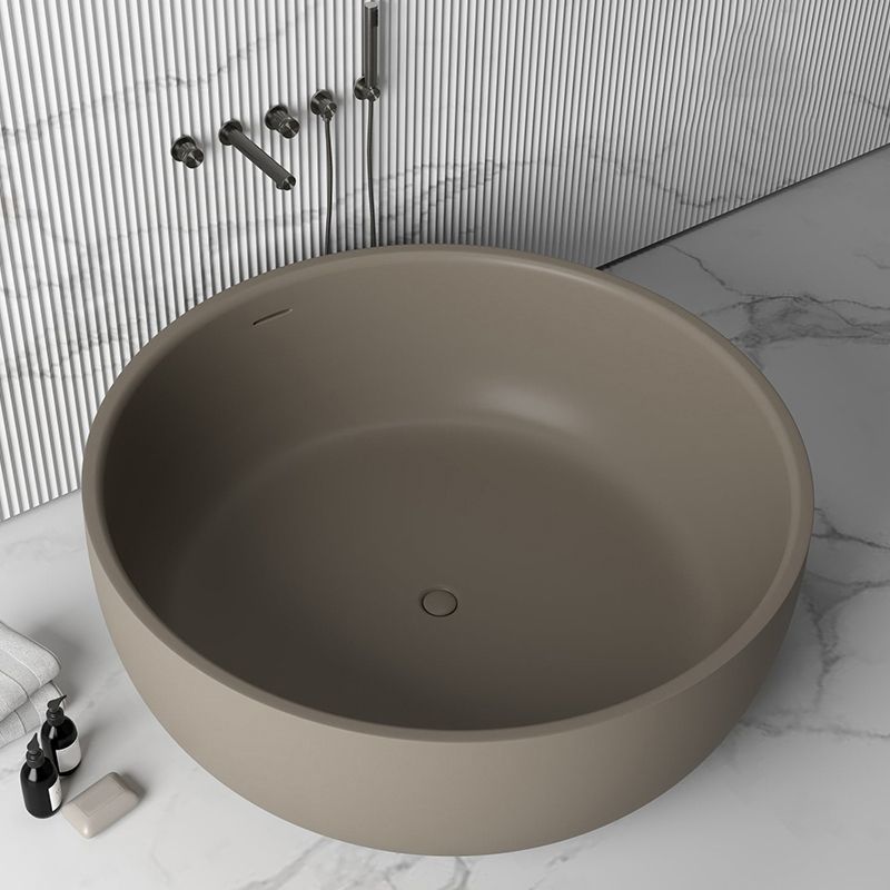 Antique Finish Soaking Bathtub Stand Alone Modern Round Bath Tub Clearhalo 'Bathroom Remodel & Bathroom Fixtures' 'Bathtubs' 'Home Improvement' 'home_improvement' 'home_improvement_bathtubs' 'Showers & Bathtubs' 1200x1200_2a3eba0f-d17e-41cc-8cfa-74feeed29bc2