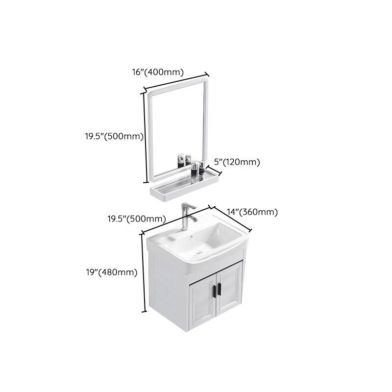 Modern White Wall Mount Bathroom Sink Vanity with Faucet Sink Clearhalo 'Bathroom Remodel & Bathroom Fixtures' 'Bathroom Vanities' 'bathroom_vanities' 'Home Improvement' 'home_improvement' 'home_improvement_bathroom_vanities' 1200x1200_2a6b40d6-cba3-4628-a1bf-51593a195561