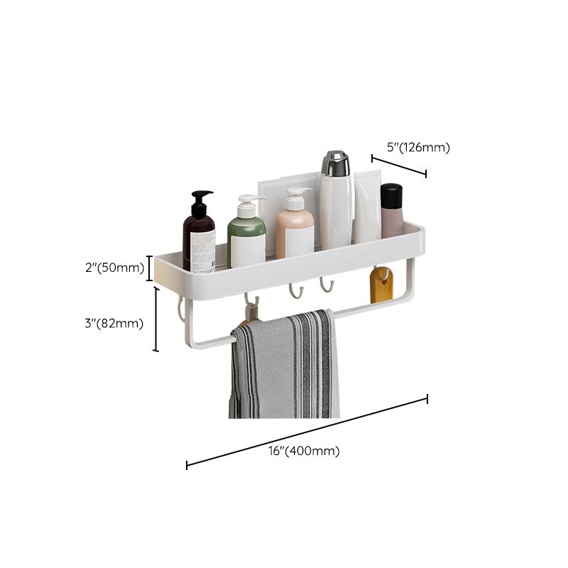 Contemporary Bathroom Accessory Set Metal Bath Shelf in White Clearhalo 'Bathroom Hardware Sets' 'Bathroom Hardware' 'Bathroom Remodel & Bathroom Fixtures' 'bathroom_hardware_sets' 'Home Improvement' 'home_improvement' 'home_improvement_bathroom_hardware_sets' 1200x1200_2a96e44a-001d-4ef7-85d5-3a50da1dd1d8