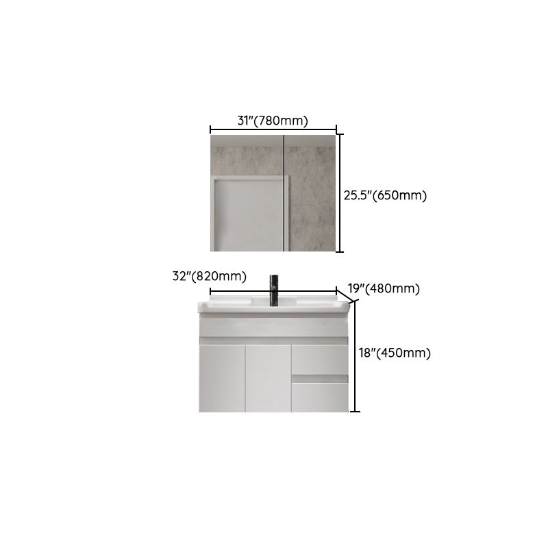 Modern Single-Sink White Wood Bathroom Vanity Cabinet with Soft Close Door Clearhalo 'Bathroom Remodel & Bathroom Fixtures' 'Bathroom Vanities' 'bathroom_vanities' 'Home Improvement' 'home_improvement' 'home_improvement_bathroom_vanities' 1200x1200_2ac104fe-9310-4fe8-8770-e123fdbf1409