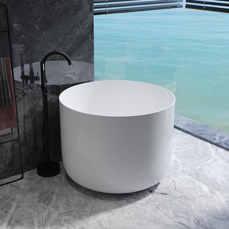 Modern Round Acrylic Bath Tub 26.77" H Freestanding Bathtub for Home Clearhalo 'Bathroom Remodel & Bathroom Fixtures' 'Bathtubs' 'Home Improvement' 'home_improvement' 'home_improvement_bathtubs' 'Showers & Bathtubs' 1200x1200_2ad29f4e-6aa6-4a58-91aa-2a74f6cc7fb0