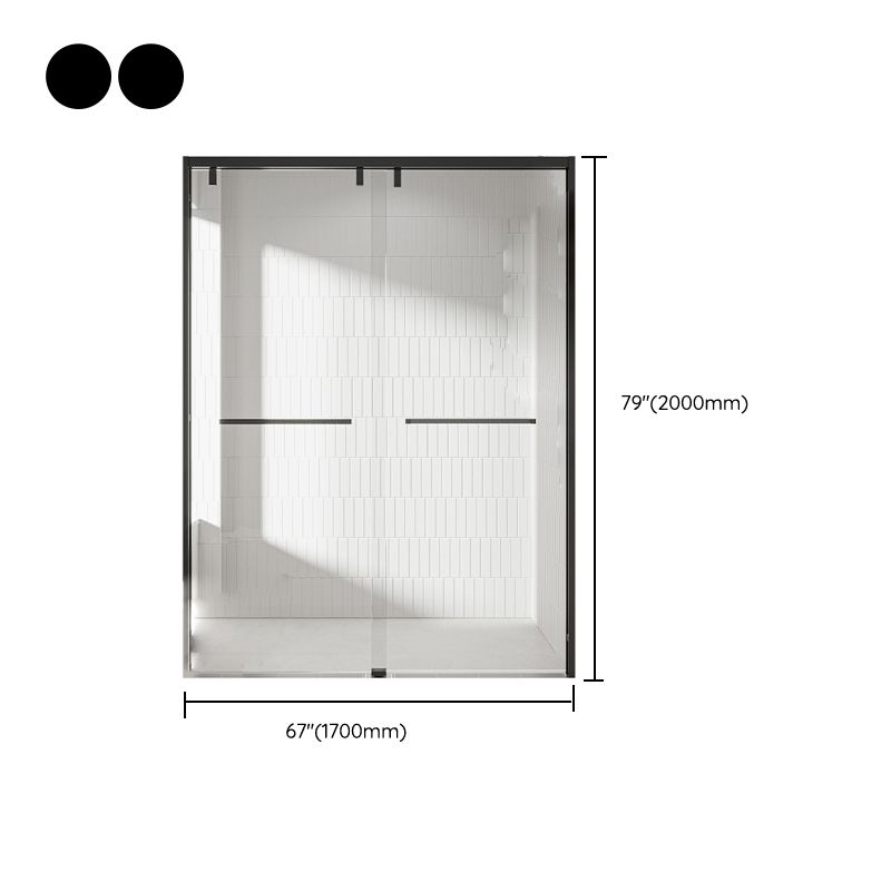 Transparent Tempered Shower Bath Door Double Sliding Shower Door Clearhalo 'Bathroom Remodel & Bathroom Fixtures' 'Home Improvement' 'home_improvement' 'home_improvement_shower_tub_doors' 'Shower and Tub Doors' 'shower_tub_doors' 'Showers & Bathtubs' 1200x1200_2ad6f532-82c4-4b1f-aa2b-d0cf72301519