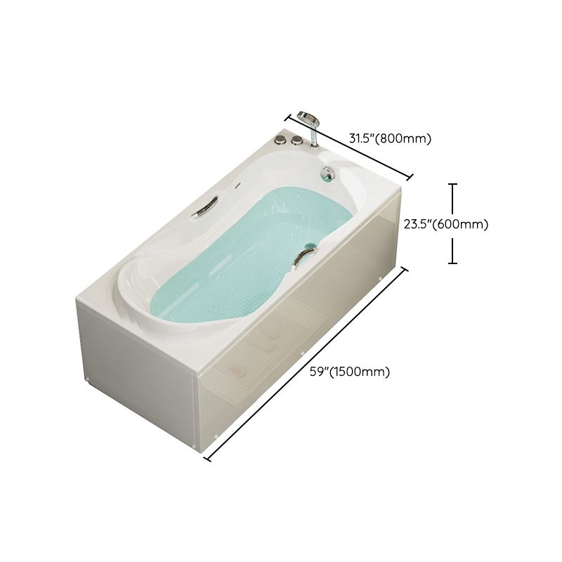 Freestanding Acrylic Bathtub Soaking White Square Modern Back to Wall Bathtub Clearhalo 'Bathroom Remodel & Bathroom Fixtures' 'Bathtubs' 'Home Improvement' 'home_improvement' 'home_improvement_bathtubs' 'Showers & Bathtubs' 1200x1200_2ad99f3c-9d5f-4802-b1b0-3a9fe7b0e810