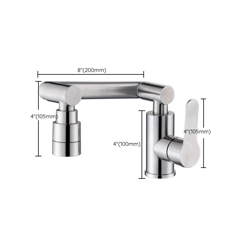 Modern Rotatable One Handle Deck Mounted Pot Filler Stainless Steel Profile Filler Clearhalo 'Home Improvement' 'home_improvement' 'home_improvement_kitchen_faucets' 'Kitchen Faucets' 'Kitchen Remodel & Kitchen Fixtures' 'Kitchen Sinks & Faucet Components' 'kitchen_faucets' 1200x1200_2adf9140-32b7-4707-9034-4dcd3f98a4fd