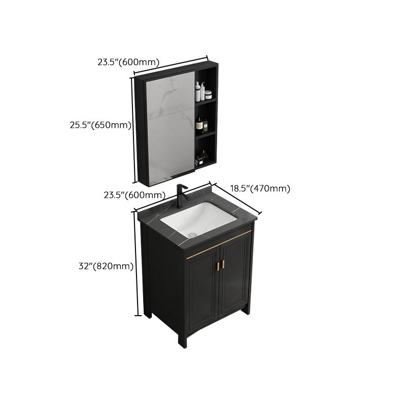 Rectangular Bathroom Vanity Glam Black Freestanding Metal Base Vanity Set Clearhalo 'Bathroom Remodel & Bathroom Fixtures' 'Bathroom Vanities' 'bathroom_vanities' 'Home Improvement' 'home_improvement' 'home_improvement_bathroom_vanities' 1200x1200_2aed3f1d-c4fb-4466-8c38-4c4854fa4157