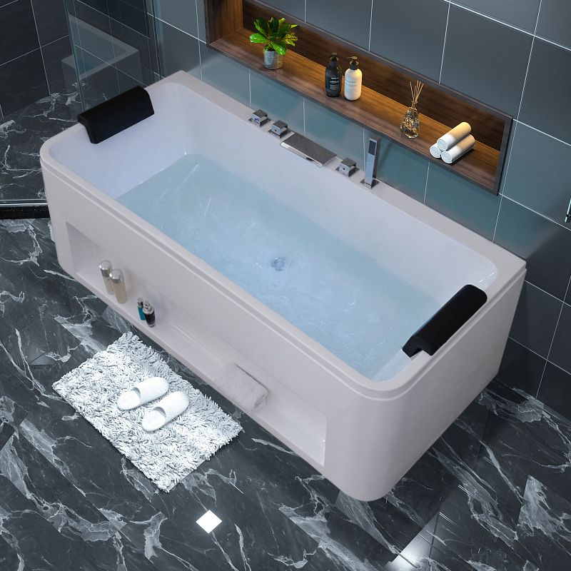 Freestanding Rectangular Bathtub Modern Acrylic Center-Front Drain Placement Tub Clearhalo 'Bathroom Remodel & Bathroom Fixtures' 'Bathtubs' 'Home Improvement' 'home_improvement' 'home_improvement_bathtubs' 'Showers & Bathtubs' 1200x1200_2af39ef5-8a15-4e12-874e-885a8d386e34