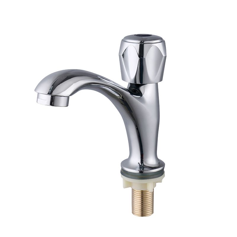 Contemporary Faucet Knob Handle 1 Hole Low Arc Solid Brass Faucet Clearhalo 'bathroom_sink_faucets' 'Conjuntos de Torneiras de Lavatório e Banheiro' 'home_improvement' 'home_improvement_bathroom_sink_faucets' 'Mobiliário Doméstico' 'Página inicial' 'Renovação e equipamento de casa de banho' 'Torneira para lavatório de banheiro' 1200x1200_2b1acefc-7a93-4ff5-a160-3d85d1496f0b