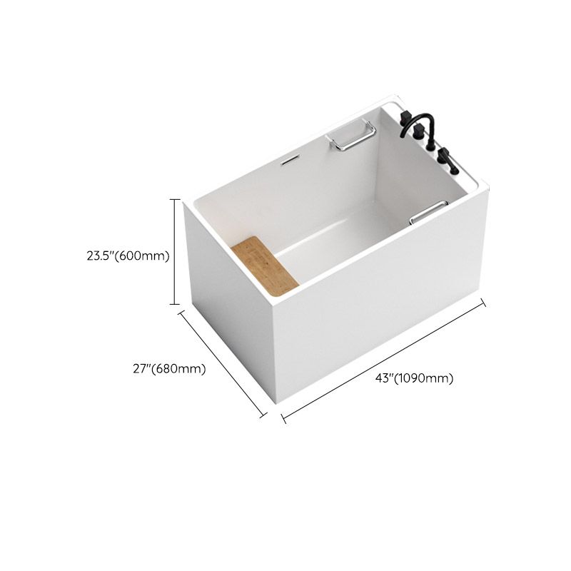 Modern Corner White Acrylic Bathtub Rectangle with Drain Bath Tub Clearhalo 'Bathroom Remodel & Bathroom Fixtures' 'Bathtubs' 'Home Improvement' 'home_improvement' 'home_improvement_bathtubs' 'Showers & Bathtubs' 1200x1200_2b1c10ed-b272-4b0c-8176-35b8e5684f64