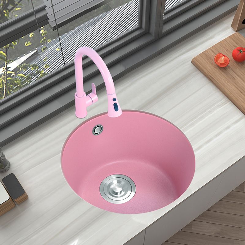 Quartz Kitchen Bar Sink Modern Pink Single Bowl Kitchen Bar Sink Clearhalo 'Home Improvement' 'home_improvement' 'home_improvement_kitchen_sinks' 'Kitchen Remodel & Kitchen Fixtures' 'Kitchen Sinks & Faucet Components' 'Kitchen Sinks' 'kitchen_sinks' 1200x1200_2b1ccb24-c710-4e5e-a65d-84349b941af5