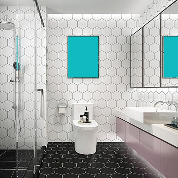 Bathroom Wall Floor Tile Waterproof Geometric Pattern Floor Wallpaper Clearhalo 'Flooring 'Home Improvement' 'home_improvement' 'home_improvement_peel_stick_blacksplash' 'Peel & Stick Backsplash Tile' 'peel_stick_blacksplash' 'Walls & Ceilings' Walls and Ceiling' 1200x1200_2b1de342-2c00-4419-b2de-161546f71484