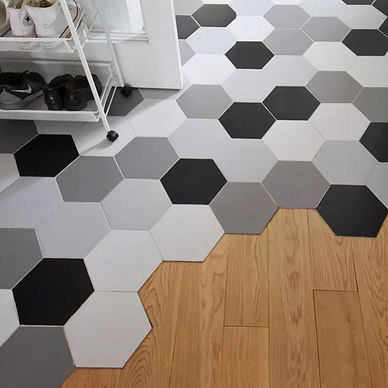 Contemporary Style Waterproof Floor Tile Straight Edge Hexagon Floor Tile Clearhalo 'Floor Tiles & Wall Tiles' 'floor_tiles_wall_tiles' 'Flooring 'Home Improvement' 'home_improvement' 'home_improvement_floor_tiles_wall_tiles' Walls and Ceiling' 1200x1200_2b3910f4-e037-4987-aa1c-282cb05e1dcf