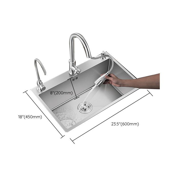 Contemporary Style Kitchen Sink Stainless Steel Colorfast Drop-In Kitchen Sink Clearhalo 'Home Improvement' 'home_improvement' 'home_improvement_kitchen_sinks' 'Kitchen Remodel & Kitchen Fixtures' 'Kitchen Sinks & Faucet Components' 'Kitchen Sinks' 'kitchen_sinks' 1200x1200_2b6d8401-1f07-4506-91b1-44d17c364eeb