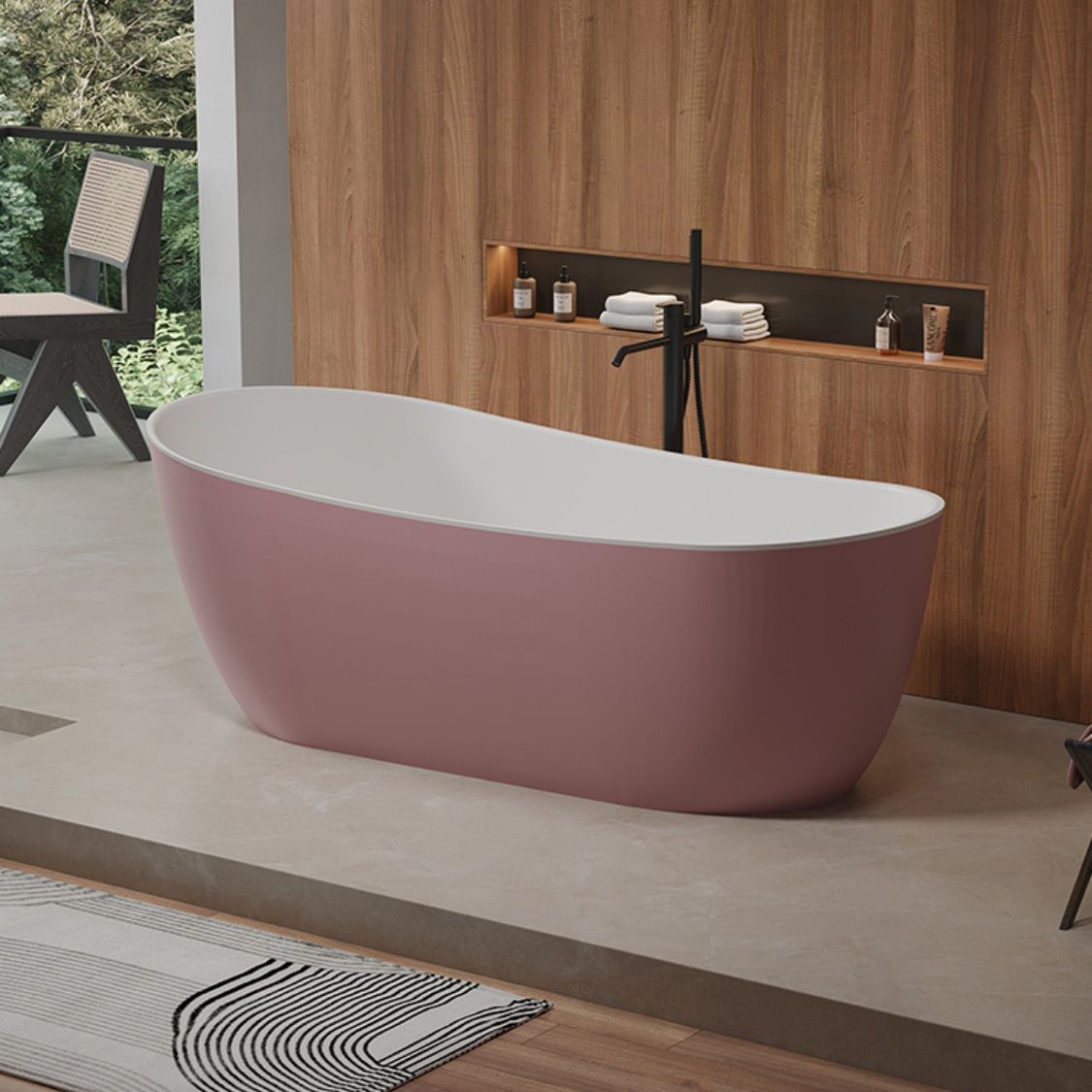 Modern Antique Finish Soaking Bathtub Stand Alone Oval Bath Tub Clearhalo 'Bathroom Remodel & Bathroom Fixtures' 'Bathtubs' 'Home Improvement' 'home_improvement' 'home_improvement_bathtubs' 'Showers & Bathtubs' 1200x1200_2b6dab61-d17c-4191-94bf-37e05f25626e