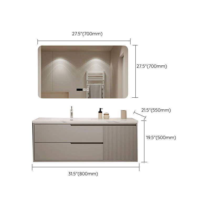 Wall Mount Mirror Included Bathroom Sink Vanity with Single Sink Clearhalo 'Bathroom Remodel & Bathroom Fixtures' 'Bathroom Vanities' 'bathroom_vanities' 'Home Improvement' 'home_improvement' 'home_improvement_bathroom_vanities' 1200x1200_2b796392-6d1f-466b-9086-05e28e33fbce