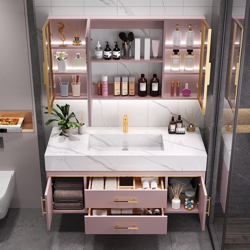 Modern Style Bathroom Vanity Set Solid Wood Bathroom Vanity Set Clearhalo 'Bathroom Remodel & Bathroom Fixtures' 'Bathroom Vanities' 'bathroom_vanities' 'Home Improvement' 'home_improvement' 'home_improvement_bathroom_vanities' 1200x1200_2b7ceb3d-4bd4-4593-a6da-6c4faea082f0