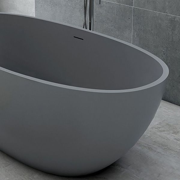 Modern Soaking Freestanding Bath Tub Stone Oval Bathtub with Overflow Trim Clearhalo 'Bathroom Remodel & Bathroom Fixtures' 'Bathtubs' 'Home Improvement' 'home_improvement' 'home_improvement_bathtubs' 'Showers & Bathtubs' 1200x1200_2b805b4c-5c28-42b9-8609-c7caa348f991