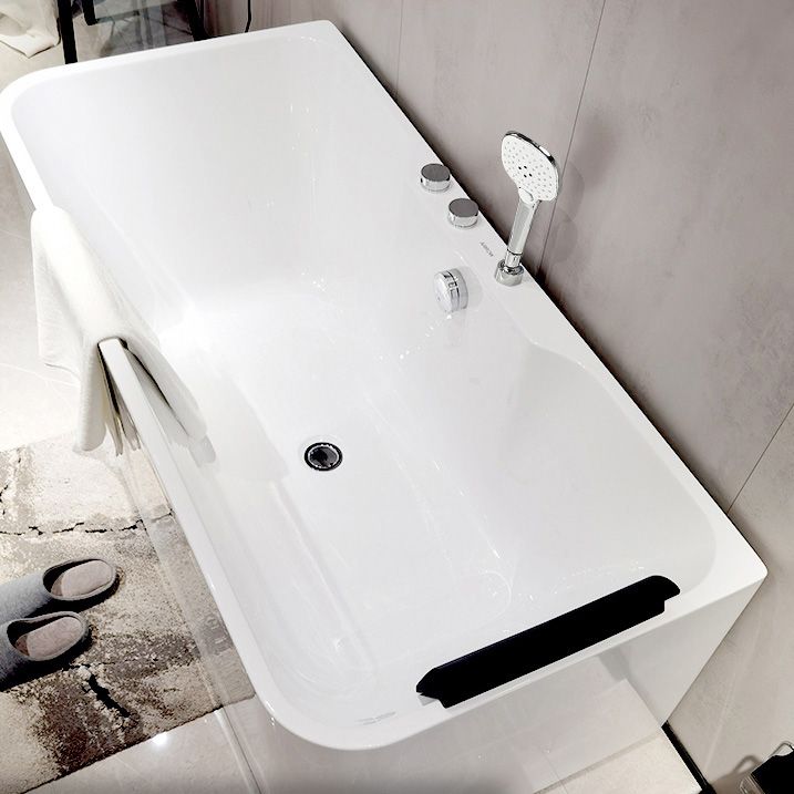 Flat Bottom Soaking Bathtub Antique Finish Modern Back to Wall Bath Tub Clearhalo 'Bathroom Remodel & Bathroom Fixtures' 'Bathtubs' 'Home Improvement' 'home_improvement' 'home_improvement_bathtubs' 'Showers & Bathtubs' 1200x1200_2b9e2558-d65d-4c60-9878-6f8f3c646ab9