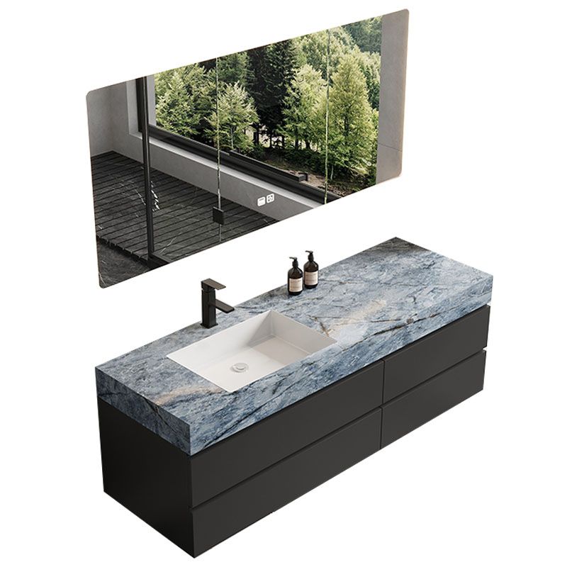 Wall Mount Mirror Included Sink Vanity with Sink Faucet for Bathroom Clearhalo 'Bathroom Remodel & Bathroom Fixtures' 'Bathroom Vanities' 'bathroom_vanities' 'Home Improvement' 'home_improvement' 'home_improvement_bathroom_vanities' 1200x1200_2bb16756-e318-4c55-a0bd-ae4bcf01774e