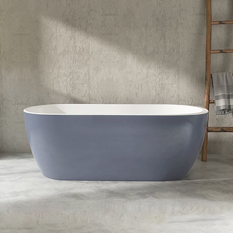 Modern Acrylic Oval Bathtub Freestanding Soaking Bathtub with Drain Bath Tub Clearhalo 'Bathroom Remodel & Bathroom Fixtures' 'Bathtubs' 'Home Improvement' 'home_improvement' 'home_improvement_bathtubs' 'Showers & Bathtubs' 1200x1200_2bb37d9c-b356-4b70-b89d-2f61e78f5862