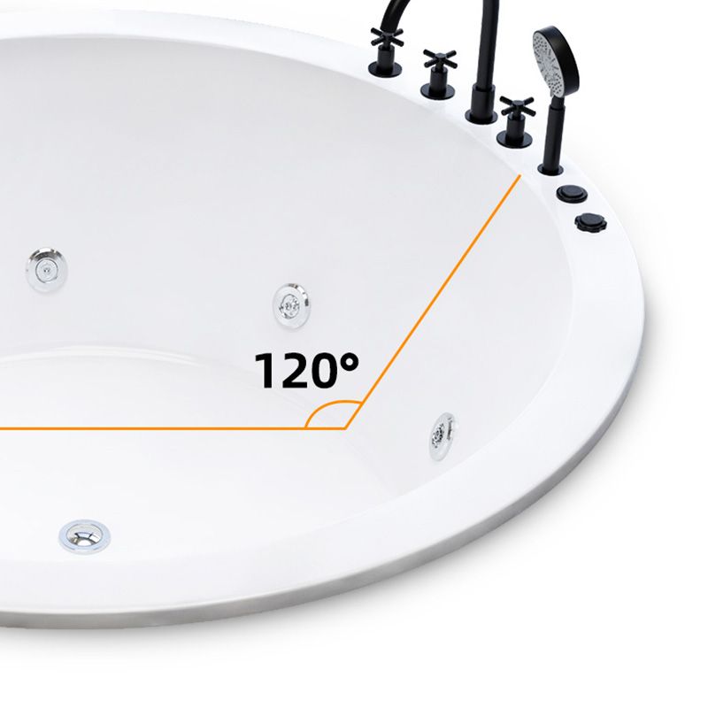 Modern Round White Acrylic Bathtub Embedded Bathtub with Drain and Massage Device Clearhalo 'Bathroom Remodel & Bathroom Fixtures' 'Bathtubs' 'Home Improvement' 'home_improvement' 'home_improvement_bathtubs' 'Showers & Bathtubs' 1200x1200_2bce239c-03b6-4512-be06-3aba10161c23