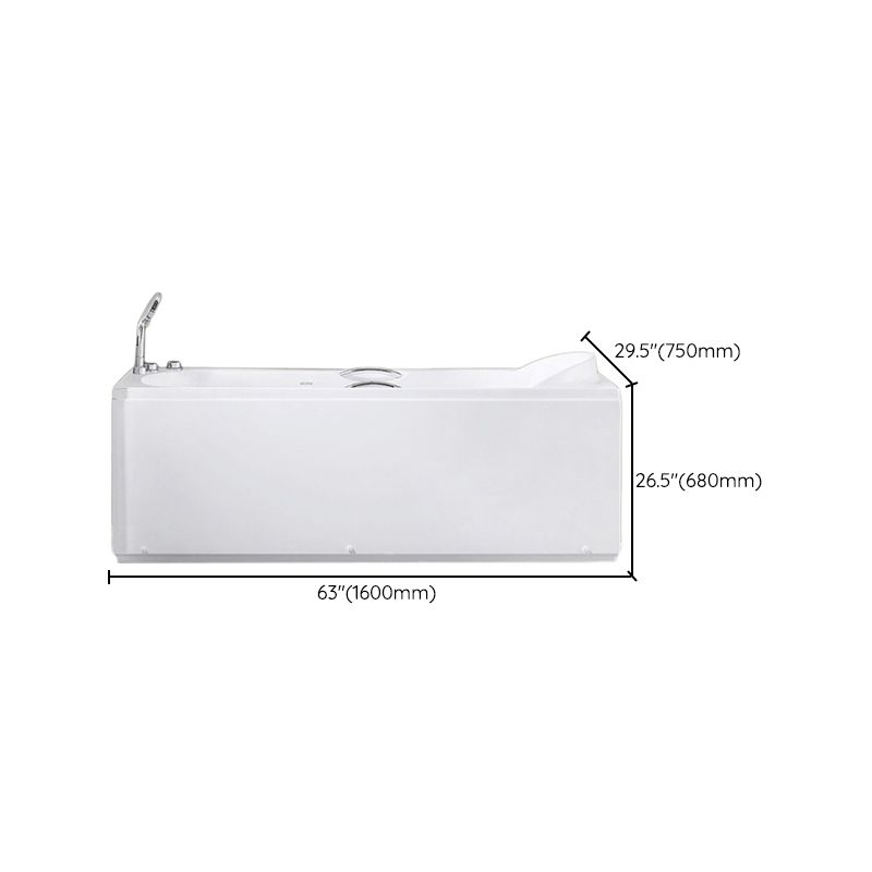 Rectangular Acrylic Bathtub Antique Finish Back to Wall Bathtub (Board not Included) Clearhalo 'Bathroom Remodel & Bathroom Fixtures' 'Bathtubs' 'Home Improvement' 'home_improvement' 'home_improvement_bathtubs' 'Showers & Bathtubs' 1200x1200_2bd70d58-c2a2-4971-85a0-364a8ea9d88d