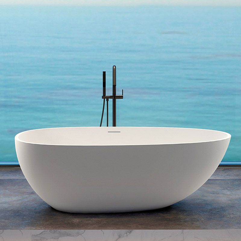 Modern Stone Bathtub Freestand Soaking Bathtub with Drain Bath Tub Clearhalo 'Bathroom Remodel & Bathroom Fixtures' 'Bathtubs' 'Home Improvement' 'home_improvement' 'home_improvement_bathtubs' 'Showers & Bathtubs' 1200x1200_2bdf67c5-1699-4603-bd4a-dd2f5e037f57