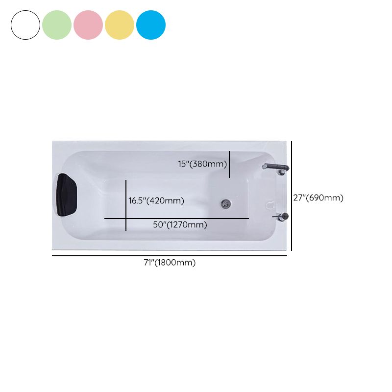 Matte Finish Acrylic Rectangular Bathtub Modern Soaking Freestanding Tub Clearhalo 'Bathroom Remodel & Bathroom Fixtures' 'Bathtubs' 'Home Improvement' 'home_improvement' 'home_improvement_bathtubs' 'Showers & Bathtubs' 1200x1200_2be7e27b-f19e-4f17-802d-1c1b5da42913