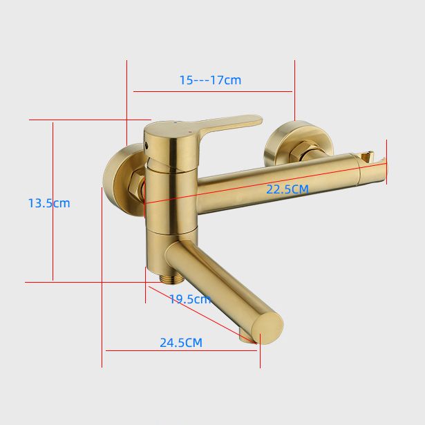 Wall Mounted Bathroom Faucet Contemporary Style Swivel Bathroom Faucet Clearhalo 'Bathroom Remodel & Bathroom Fixtures' 'Bathtub Faucets' 'bathtub_faucets' 'Home Improvement' 'home_improvement' 'home_improvement_bathtub_faucets' 1200x1200_2c119bcf-19aa-4a49-9b65-b8075464f2b6