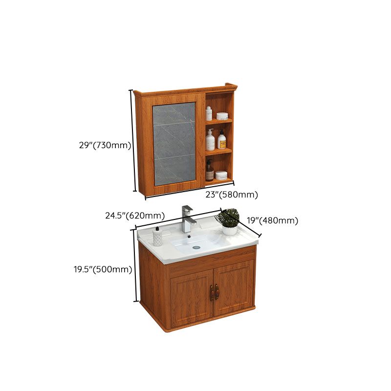 Wall Mount Mirror Included Sink Vanity with Faucet for Bathroom Clearhalo 'Bathroom Remodel & Bathroom Fixtures' 'Bathroom Vanities' 'bathroom_vanities' 'Home Improvement' 'home_improvement' 'home_improvement_bathroom_vanities' 1200x1200_2c19ddc5-4dc5-4d14-b7cc-eb0c6f41b3cc