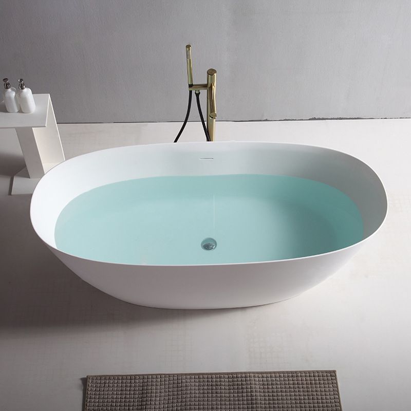 Contemporary White Bath Tub with Overflow Trim Oval Soaking Tub for Home Clearhalo 'Bathroom Remodel & Bathroom Fixtures' 'Bathtubs' 'Home Improvement' 'home_improvement' 'home_improvement_bathtubs' 'Showers & Bathtubs' 1200x1200_2c2bb39b-2778-4cc2-b71c-6e4df347b087