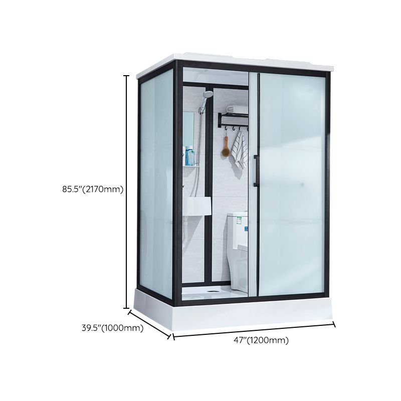 Framed Corner Shower Enclosure Single Sliding Shower Enclosure Clearhalo 'Bathroom Remodel & Bathroom Fixtures' 'Home Improvement' 'home_improvement' 'home_improvement_shower_stalls_enclosures' 'Shower Stalls & Enclosures' 'shower_stalls_enclosures' 'Showers & Bathtubs' 1200x1200_2c33b449-89a8-4569-a4c4-395fc52c1717