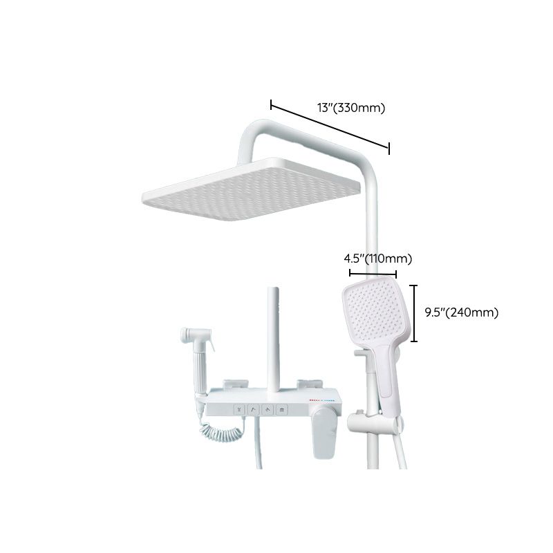 Wall Mounted Shower Combo Adjustable Spray Pattern Shower System with Thermostatic Clearhalo 'Bathroom Remodel & Bathroom Fixtures' 'Home Improvement' 'home_improvement' 'home_improvement_shower_faucets' 'Shower Faucets & Systems' 'shower_faucets' 'Showers & Bathtubs Plumbing' 'Showers & Bathtubs' 1200x1200_2c4470f9-16ba-4cfb-8e2f-bdb2e25ee8bf