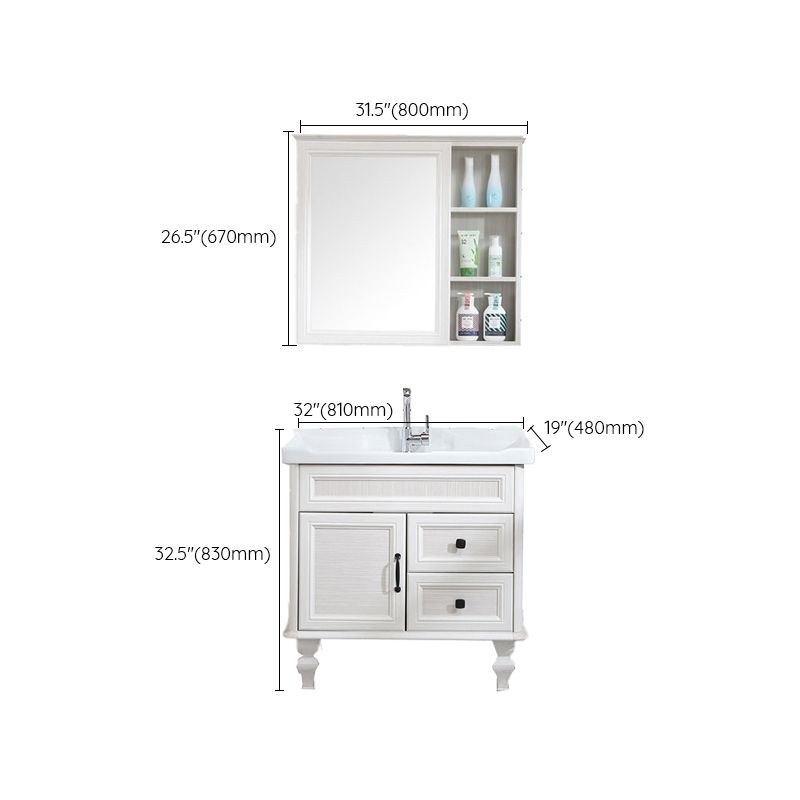 Traditional Bathroom Vanity Free-standing Standard Mirror Cabinet Wooden Vanity Cabinet Clearhalo 'Bathroom Remodel & Bathroom Fixtures' 'Bathroom Vanities' 'bathroom_vanities' 'Home Improvement' 'home_improvement' 'home_improvement_bathroom_vanities' 1200x1200_2c5b8b3b-f325-458c-8fd4-15489d7512c7