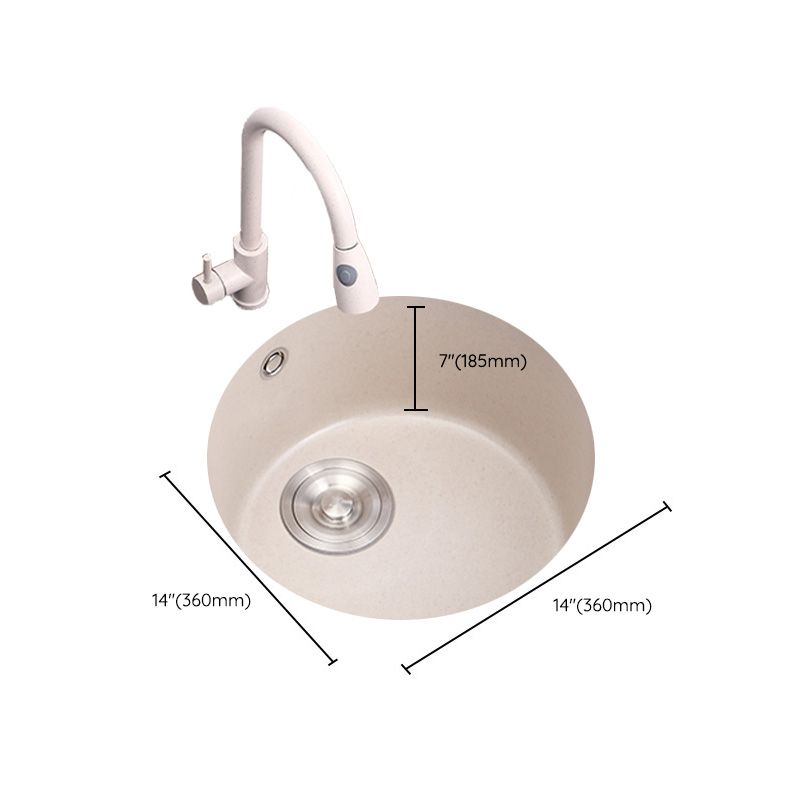 Round Kitchen Sink Quartz Single Bowl Kitchen Sink with Drain Assembly Clearhalo 'Home Improvement' 'home_improvement' 'home_improvement_kitchen_sinks' 'Kitchen Remodel & Kitchen Fixtures' 'Kitchen Sinks & Faucet Components' 'Kitchen Sinks' 'kitchen_sinks' 1200x1200_2c64618f-71fe-4325-b194-dc4e84b2e4f2