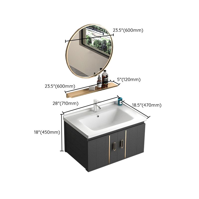 Rectangular Bathroom Vanity Modern Black Single-Sink Wall Mount Vanity Set Clearhalo 'Bathroom Remodel & Bathroom Fixtures' 'Bathroom Vanities' 'bathroom_vanities' 'Home Improvement' 'home_improvement' 'home_improvement_bathroom_vanities' 1200x1200_2c6b2024-5f29-49be-81a8-663258b02719