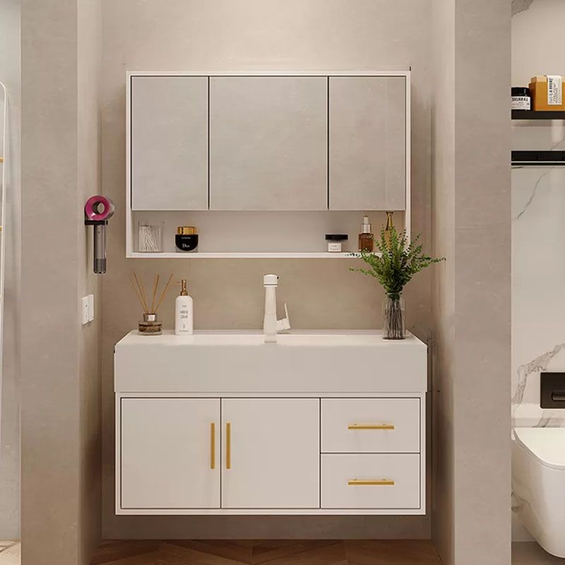 White Wall Mounted Standard Single-Sink Open Console with Sink Set Clearhalo 'Bathroom Remodel & Bathroom Fixtures' 'Bathroom Vanities' 'bathroom_vanities' 'Home Improvement' 'home_improvement' 'home_improvement_bathroom_vanities' 1200x1200_2ca2a8ca-d46a-4147-a9a9-efeb1cfc08cd