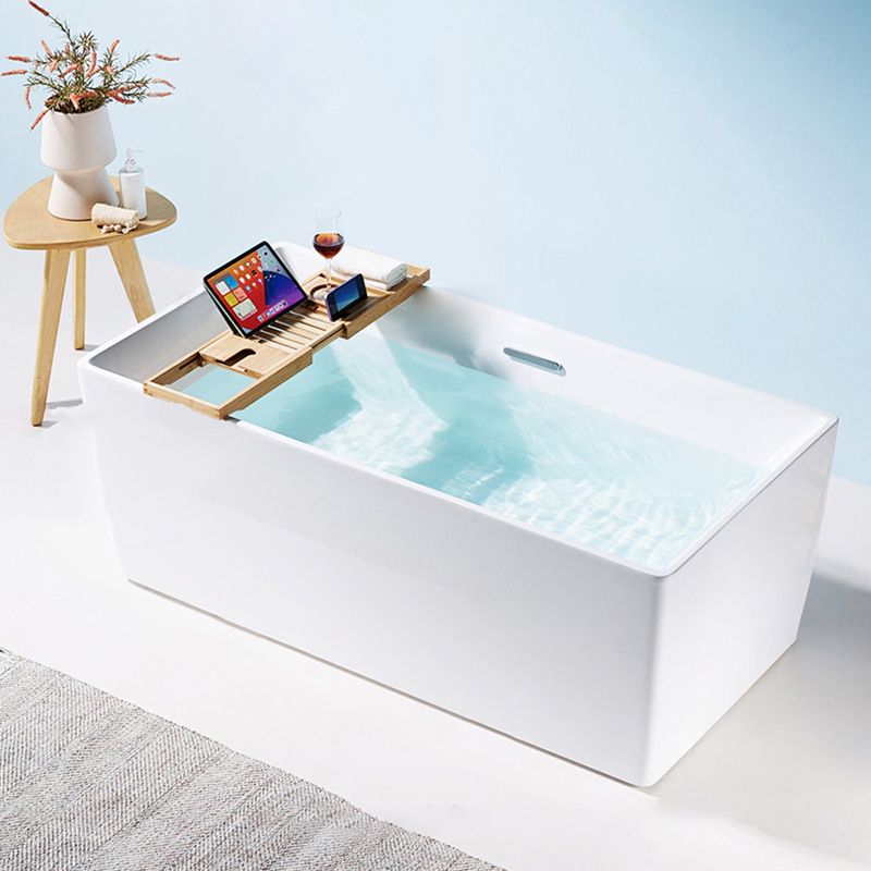 Freestanding Acrylic Bathtub Oval Soaking Tub with Slotted Overflow & Pop-up Drain Clearhalo 'Bathroom Remodel & Bathroom Fixtures' 'Bathtubs' 'Home Improvement' 'home_improvement' 'home_improvement_bathtubs' 'Showers & Bathtubs' 1200x1200_2cbbb515-5823-4928-b228-69e1d48930aa