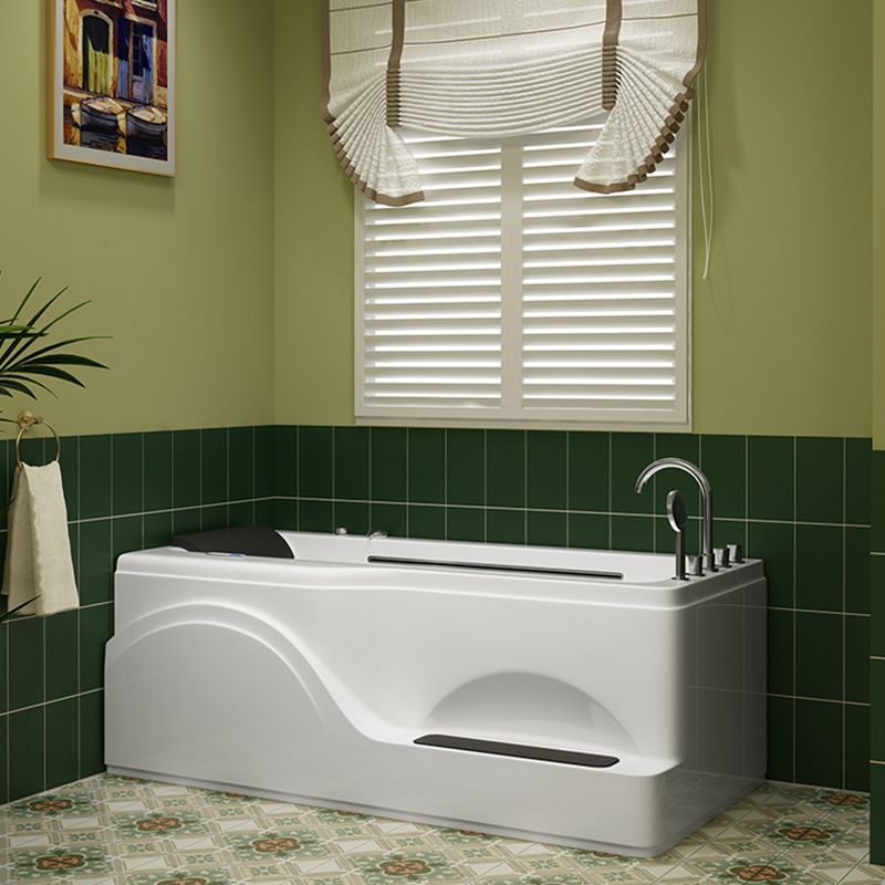 Rectangular Alcove Bathtub Acrylic Home Bath Tub in White for Bathroom Clearhalo 'Bathroom Remodel & Bathroom Fixtures' 'Bathtubs' 'Home Improvement' 'home_improvement' 'home_improvement_bathtubs' 'Showers & Bathtubs' 1200x1200_2cbd2d12-bc91-4b95-9401-1ea6f7c7ad2c